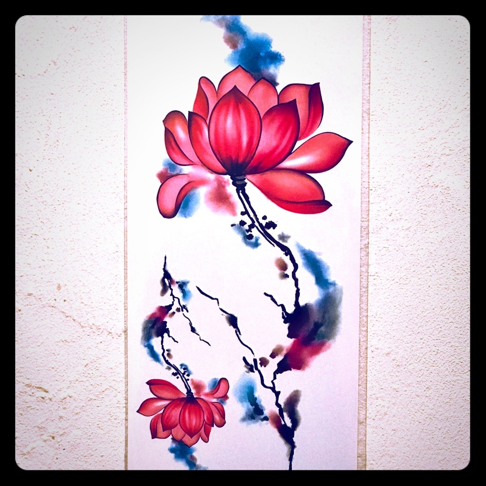 TEMPORARY LOTUS WATERCOLOR TATTOO 💧
